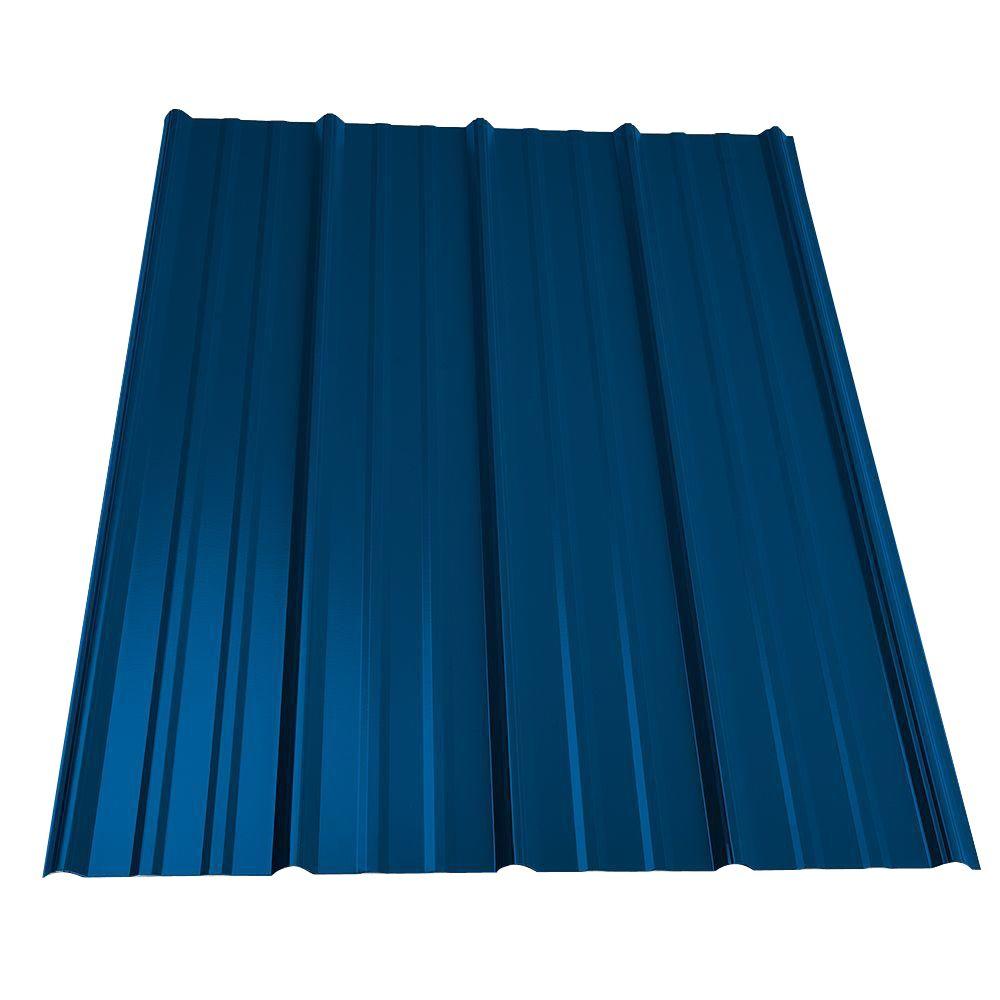 16 ft. Classic Rib Steel Roof Panel in Ocean Blue