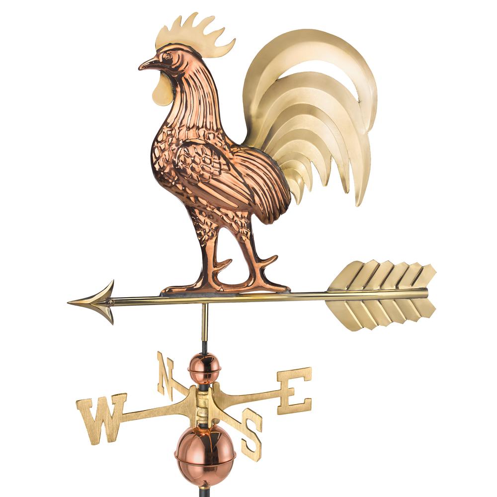 Proud Rooster Weathervane - Pure Copper and Brass