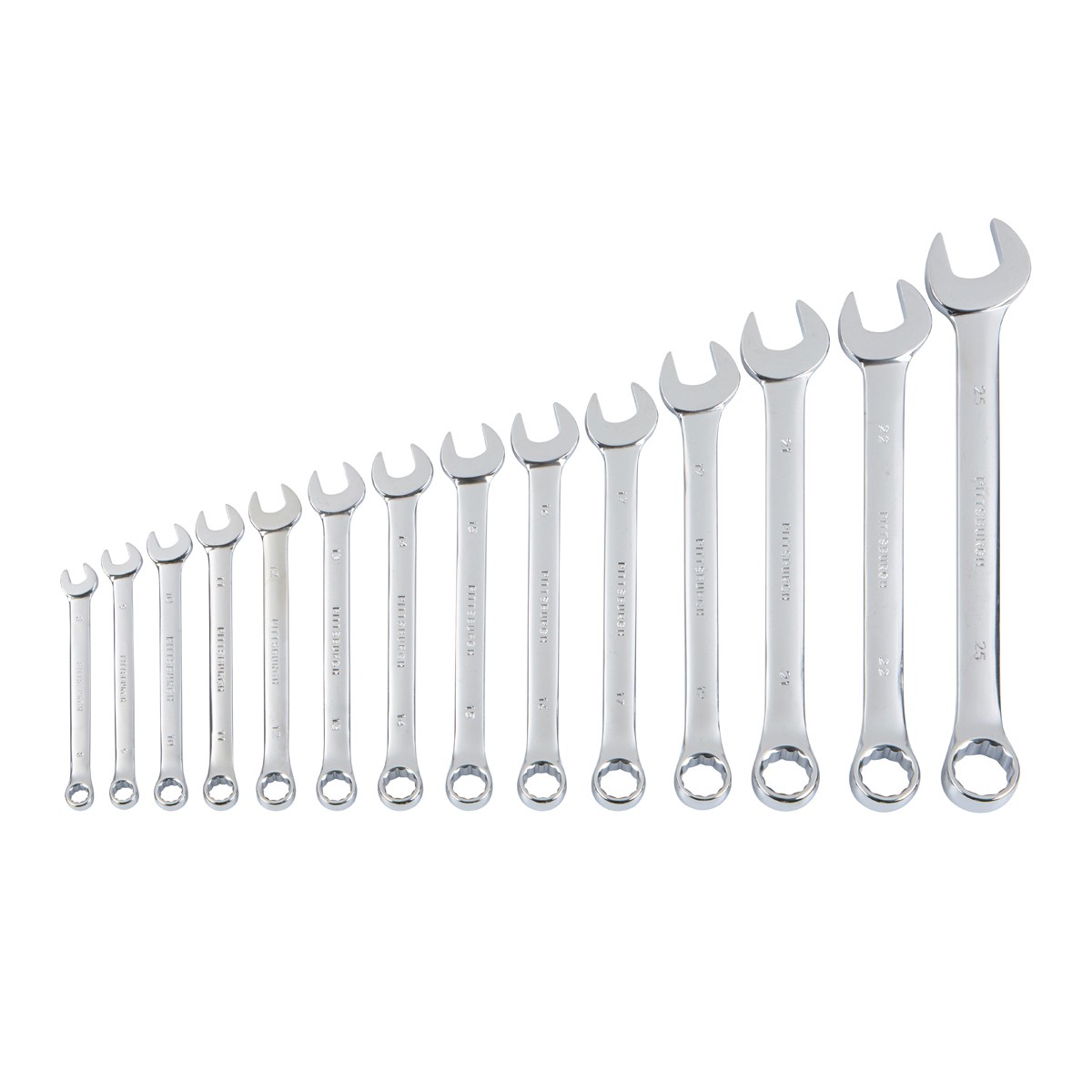 14 Pc Fully Polished Metric Combination Wrench Set